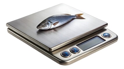 Fresh Fish Weighing on a Digital Scale for Culinary Measurements