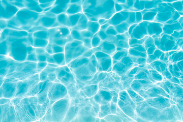 Water in swimming pool rippled water detail.
