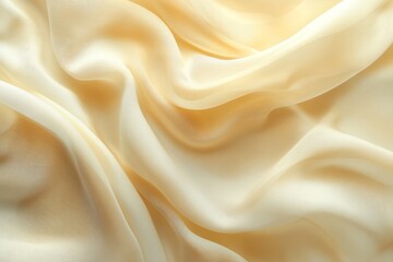 Fototapeta premium Luxurious beige silk fabric with soft folds. Neural network AI generated