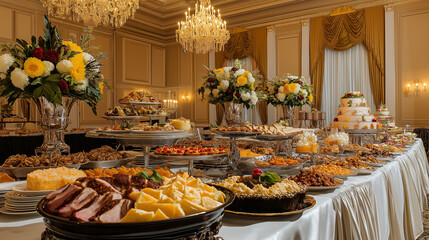 Lavish Dessert Buffet At Wedding Reception