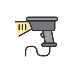 Barcode scanner colored icons, minimalist vector illustration ,simple transparent graphic element .Isolated on white background