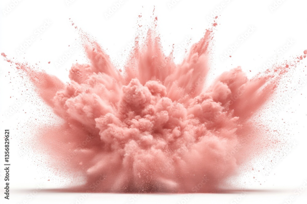 Aufkleber Pink powder explodes creating a dramatic cloud effect in a bright background