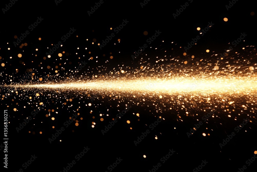 Aufkleber shimmering golden particles create a dazzling effect in a dark background during a festive celebrati