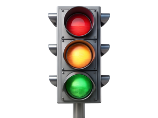 Traffic Light Signals: An eye-level, meticulously detailed image showcases a functional traffic light, its colored signals providing clear directives.