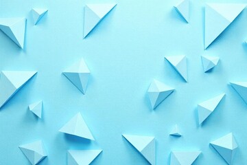 Abstract light blue paper background in geometric shapes resembling a modern mosaic,  design,  paper