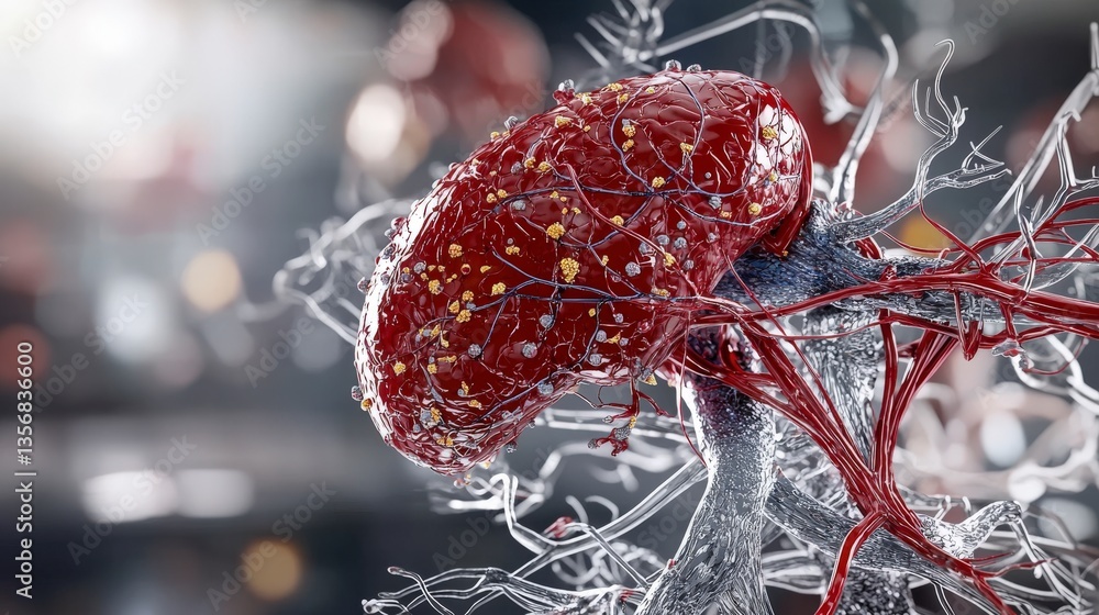 Aufkleber Exploring neural connections in stunning detail digital artwork science abstract close-up view