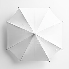 Plain white umbrella, top view
