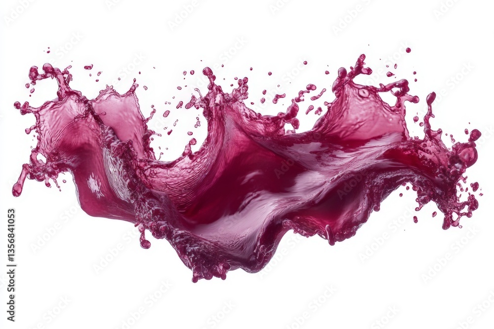Aufkleber water splash captures vibrant red liquid in a dynamic wave at bright light in a clean background