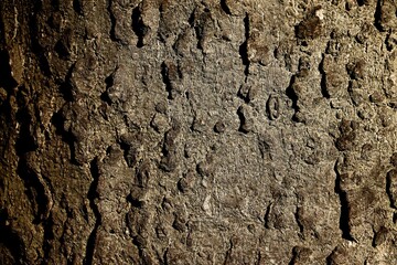Background, texture wrinkled bark of old deciduous tree
