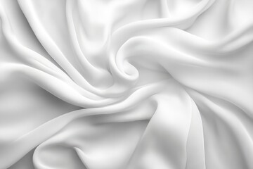 Obraz premium Elegant white fabric draped gracefully, showcasing soft texture and smooth curves, suitable for various design projects and presentations