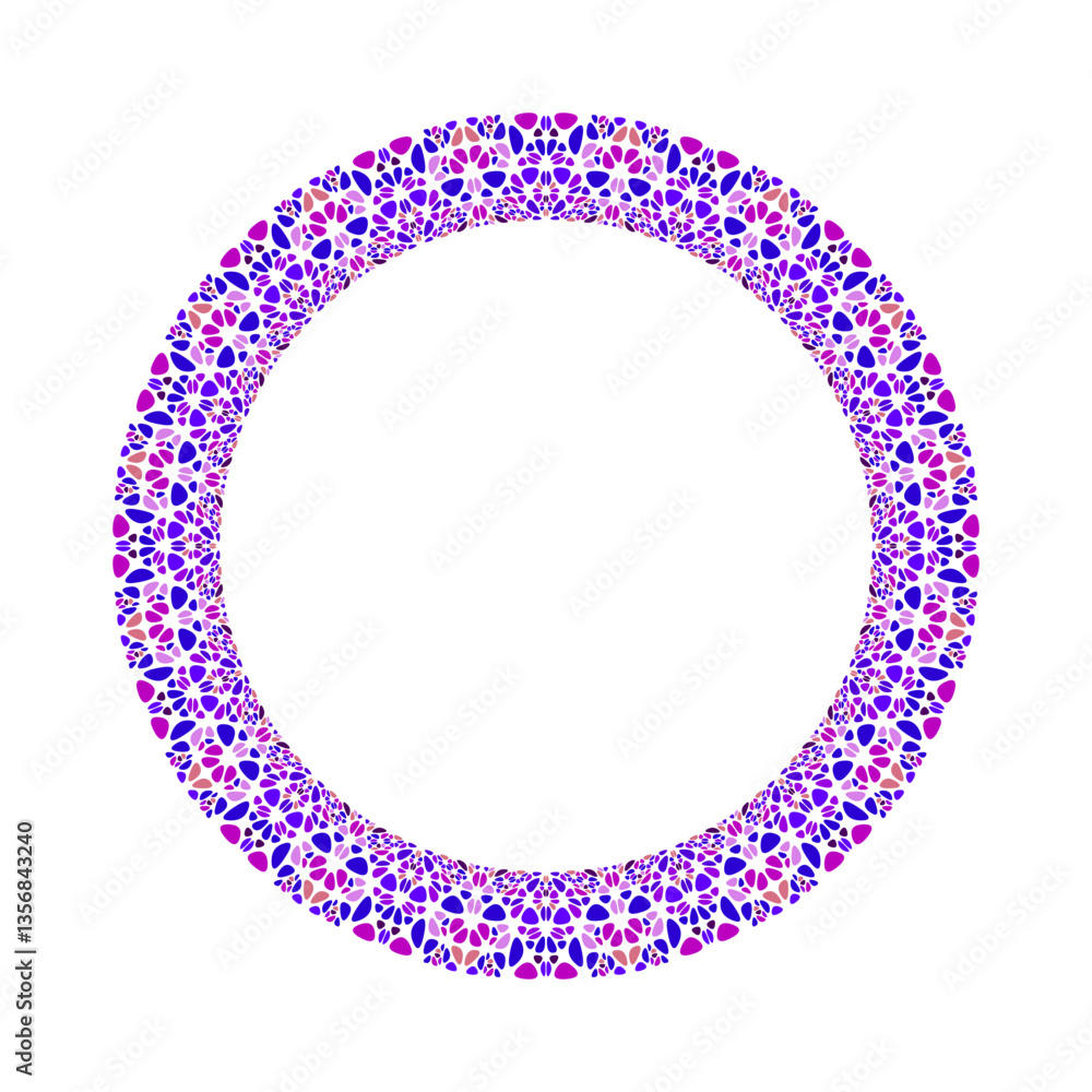 Poster abstract mosaic border - circular round vector element