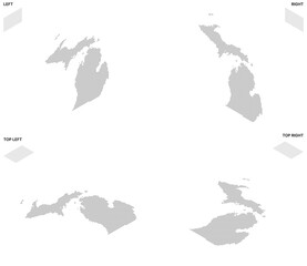 Obraz premium Isometric Dot Map of Michigan with Transparent Background