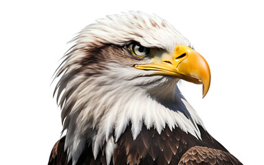 Obraz premium Bald eagle isolated on a empty plain background