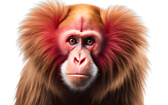 Bald Uakari isolated on a empty plain background