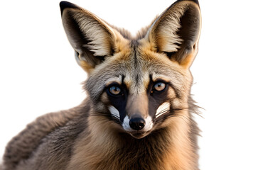 Fototapeta premium Bat-eared Fox isolated on a empty plain background