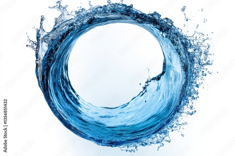 Poster Water forms a circular splash creating an elegant pattern in a bright environment