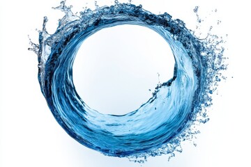 Water forms a circular splash creating an elegant pattern in a bright environment