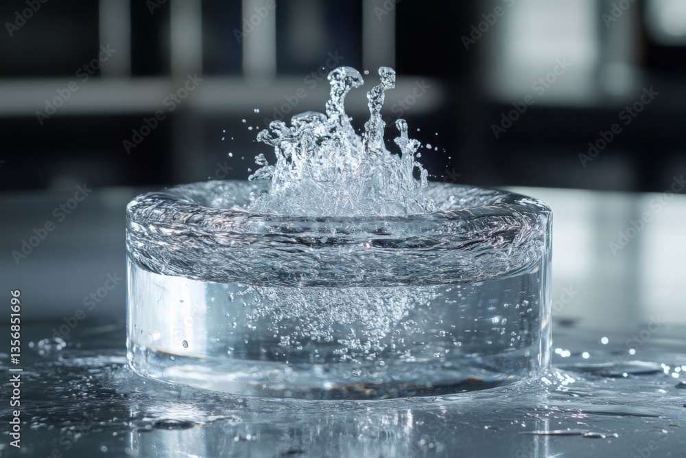 Aufkleber water splashing in a circular formation on a reflective surface during a creative photography sessio