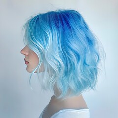 Obraz premium Cool sky blue and mint gradient, minimalistic and refreshing with soft glossy highlights