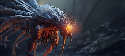 Epic War Lyrebird Monster transform, ai generative