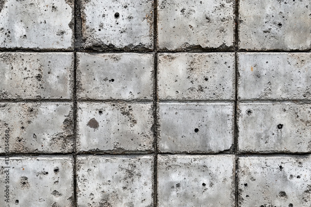 Poster concrete blocks wall texture background a detailed close up of stacked rectangular cement bricks wit