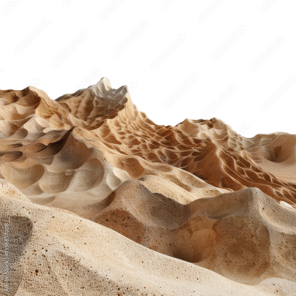 Aufkleber abstract landscape of soft sand dunes with gentle curves and textured surface patterns