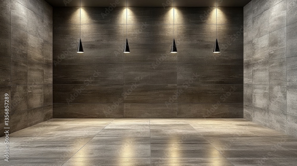 Poster a spacious room featuring a simple wall and floor design creating a calm and inviting atmosphere