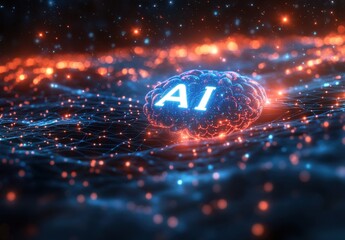 A brain with the letters AI on it