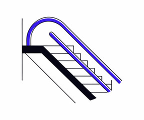 Modern Illustration of an Escalator with Bold Lines