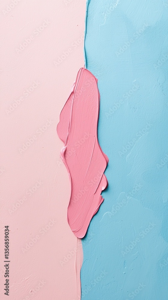 Poster a captivating blend of soft pink and blue tones forms an abstract composition. at the center, a silh