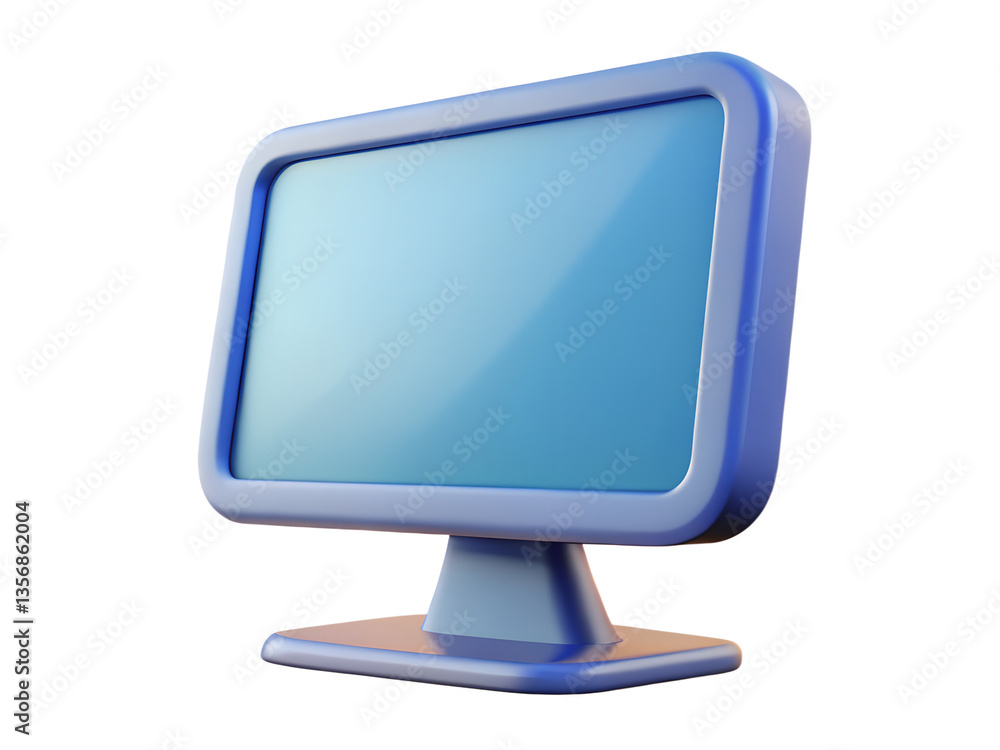 Aufkleber sleek blue computer monitor mockup with transparent background perfect for website design and techno