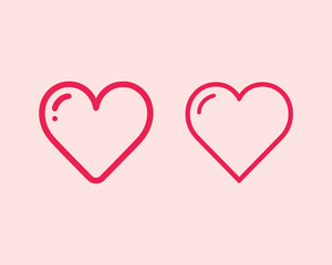 Heart logo design icon symbol vector template. Outline love heart logo vector icon illustration