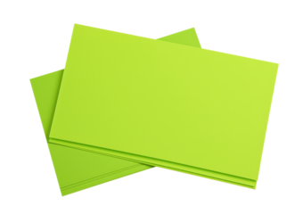 blank green note paper isolated on white or transparent png