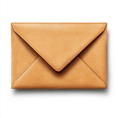 Weathered Brown Paper Envelope with Triangular Flap Sealed Against a Stark White Background for Vintage Postal Aesthetic