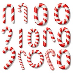 Collection of Red and White Candy Canes