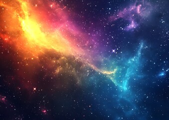 23. A cosmic-inspired rainbow texture with stars and nebula effects