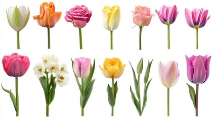 Fototapeta premium Colorful Garden Flowers Collection