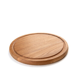 Pizza board isolated on white background.