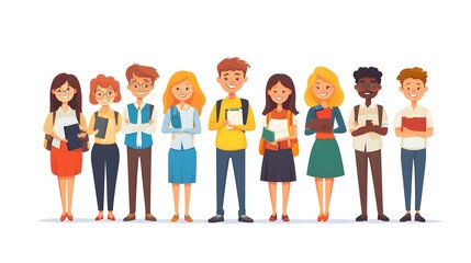 Professional portrait of a diverse group of happy school staff teachers for educational purpose