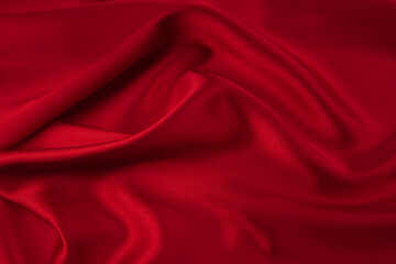 red satin or silk fabric as background