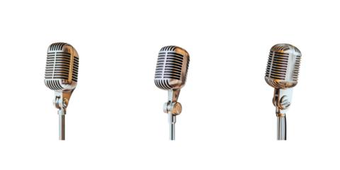 Vintage Retro Microphones  Classic Dynamic Mics for Studio, Podcast & Live Performance,  High-Quality Metal Design & Iconic Look.
