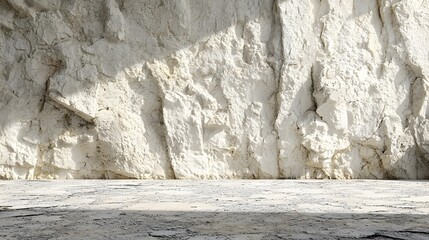 Scenic view of a rock wall overlooking a quiet bench, set among natural limestone quarry landscape