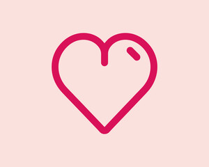 Heart logo design icon symbol vector template. Outline love heart logo vector icon illustration
