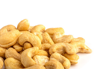 cashew nuts on white background