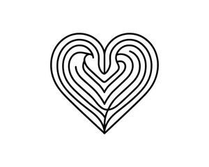 Heart logo design icon symbol vector template. Outline love heart logo vector icon illustration