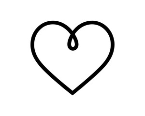 Heart logo design icon symbol vector template. Outline love heart logo vector icon illustration