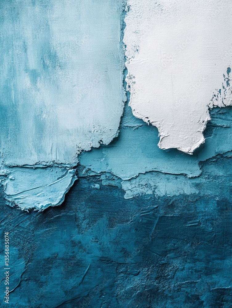 Poster abstract texture of blue and white paint strokes on canvas creating a textured visual with artistic 
