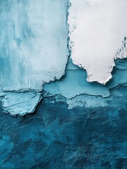 Obraz premium Abstract Texture of Blue and White Paint Strokes on Canvas Creating a Textured Visual with Artistic Depth and Modern Appeal