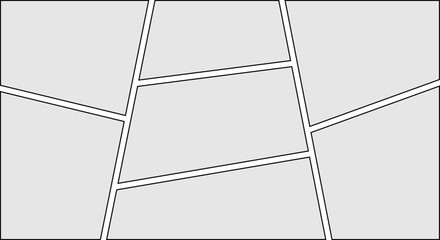 Comic Book Panel Layout with Multiple Frames and Dynamic Angles