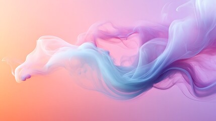 Obraz premium Delicate pastel smoke trails curling gracefully in the air, soft pink, lavender, and baby blue hues blending seamlessly, ethereal and dreamy atmosphere, ultra-realistic textures, cinematic lighting.